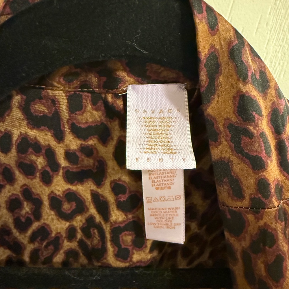 Savage x Fenty Leopard Print Long Robe - Picture 3 of 4